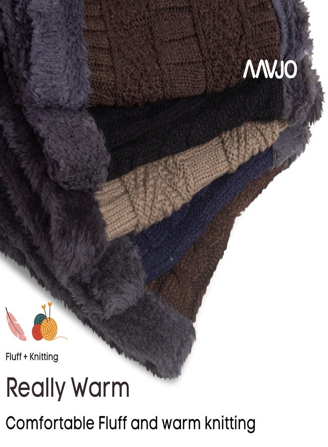 Aavjo Woolen Beanie Cap with Neck Warmer Muffler | Thermal Winter Hat Set for Men Women | Soft Fleece Inner Lining | Acrylic Knit Fabric | Grey - Image 5