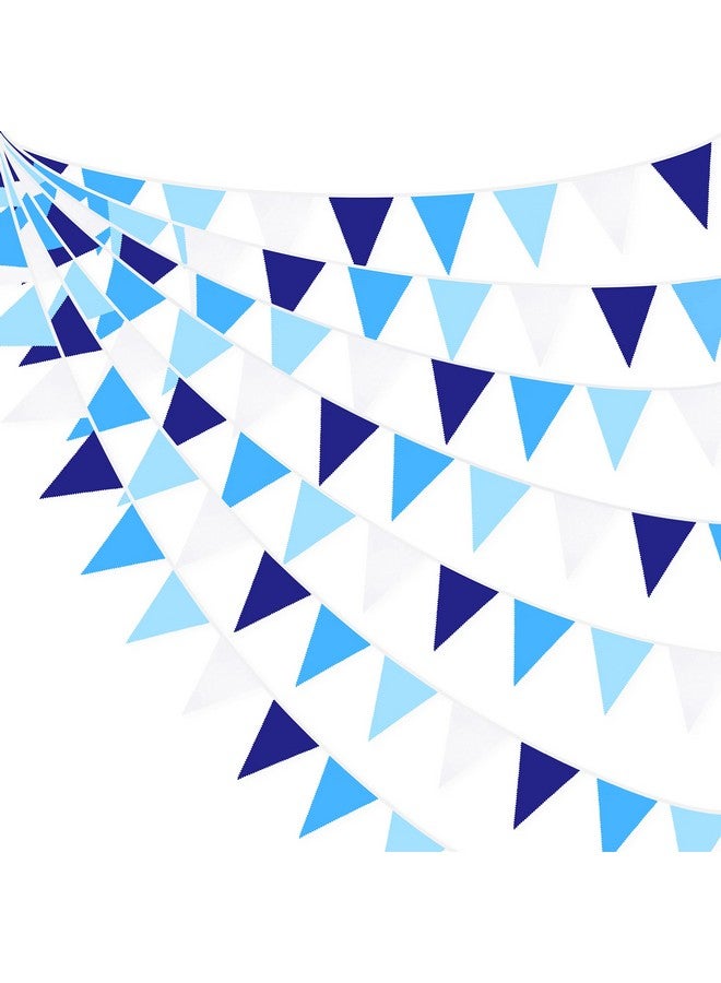 pinkblume 10M/32Ft Royal Blue Party Decorations Triangle Flag Pennant Bunting Fabric Garland for Wedding Birthday Ahoy Achor Nautical Pirate Bridal Baby Shower Under The Sea Party Festivals Decoration - Image 1