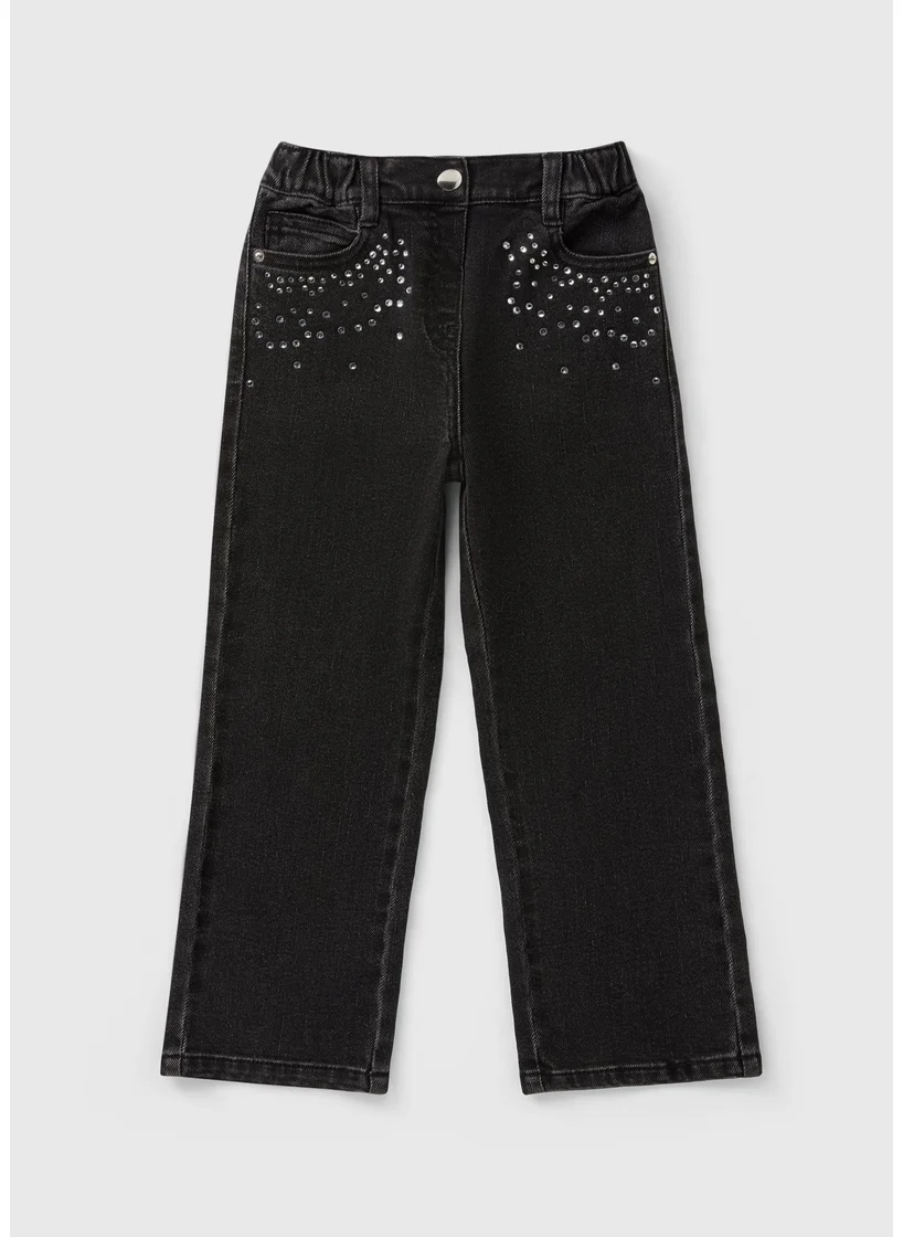 Matalan Girls Black Embellished Jeans