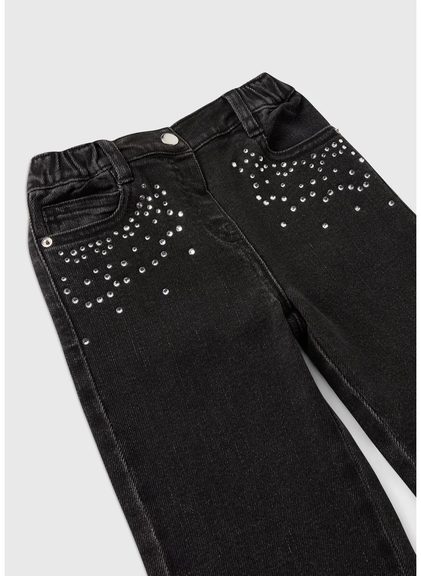 Matalan Girls Black Embellished Jeans