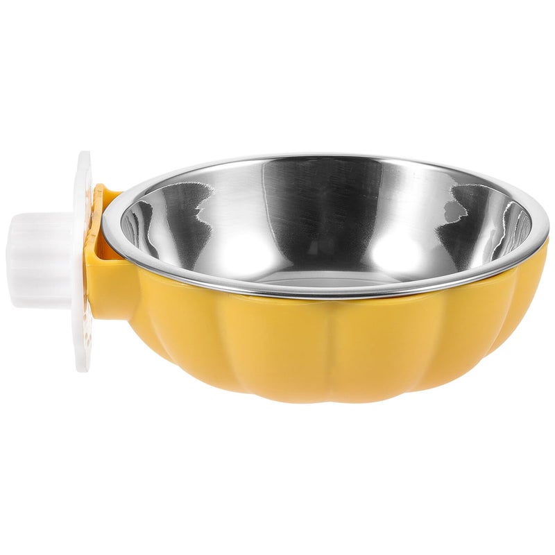 Detachable Hanging Pet Feeder Bowl Yellow Small Cage Mount Food Water Dish - Image 2