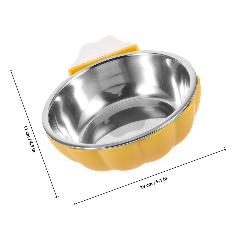 Detachable Hanging Pet Feeder Bowl Yellow Small Cage Mount Food Water Dish - Image 3