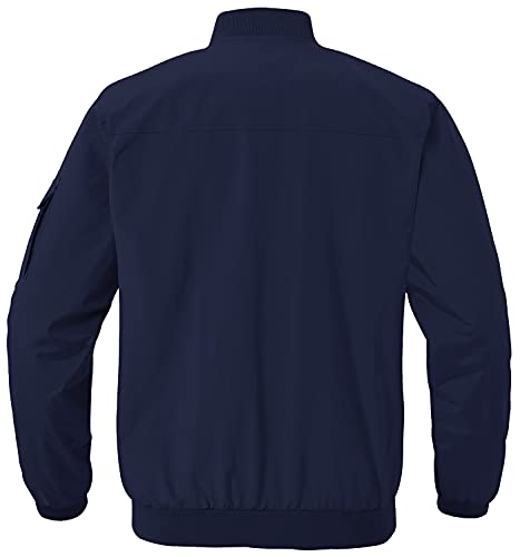 Gopune Men's Windproof Bomber Jackets Lightweight Running Windbreaker Outdoor Golf Fashion Coat Navy,L - Image 2