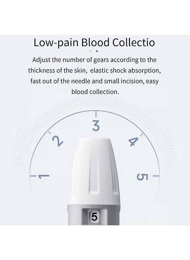 أولو جهاز مراقبة السكر في الدم مع 100 شرائط اختبار السكر في الدم 100 مجلة 1 جهاز قياس السكر في الدم وجهاز فحص واحد، جهاز مراقبة سكر الدم عالي الدقة، أدوات اختبار السكري بدون ترميز - Image 5