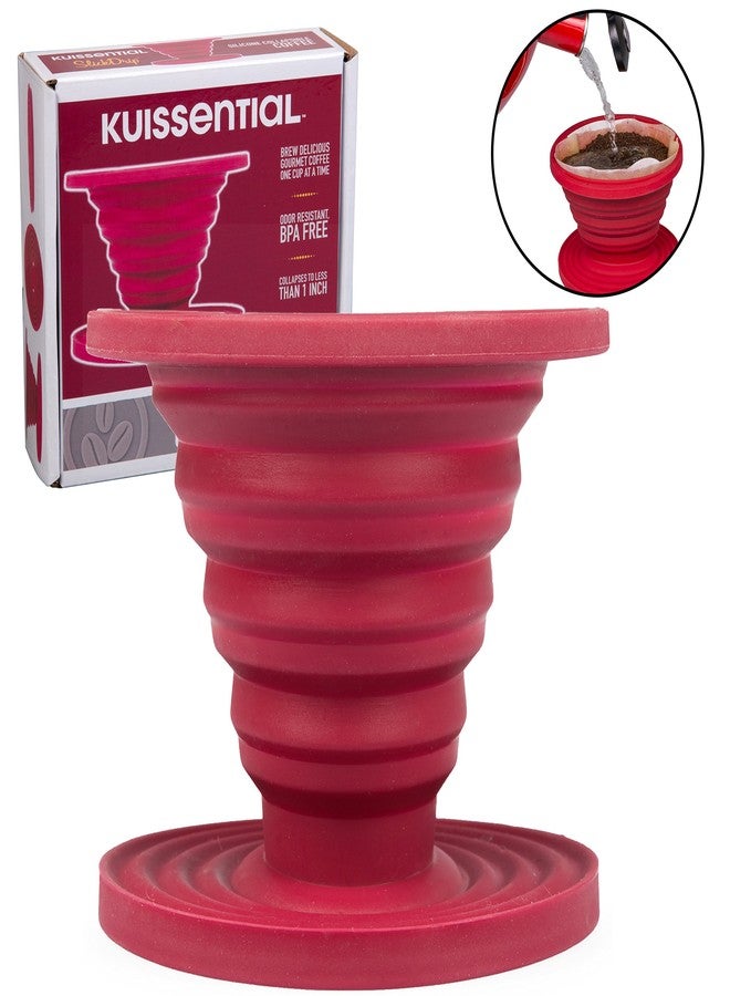 Kuissential SlickDrip Pour Over Coffee Dripper-Collapsible, Reusable Silicone Coffee Filter Cone-Manual Coffee Brewer Makes One to Two Cups of Strong Brew-Great for Hiking, Camping, Xmas Holiday Gifts - Image 4
