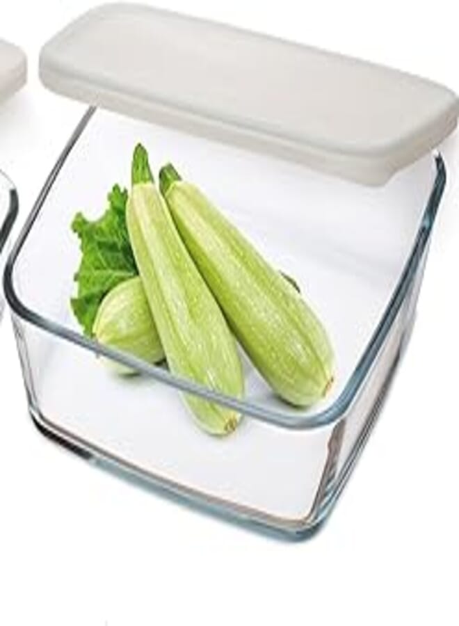 Simax glassware 3 piece storage dish set with plastic lid, one size, clear
