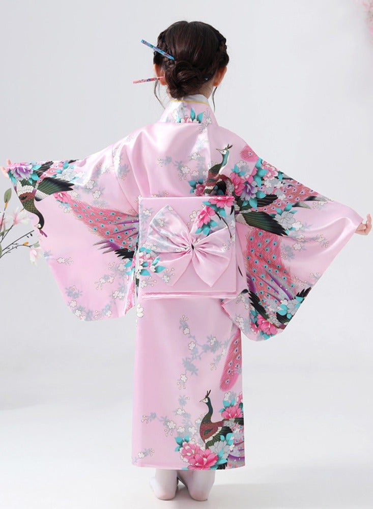 Loquat japanese traditional costume kimono robe for kids girls costume - Image 5