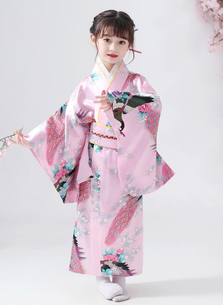 Loquat japanese traditional costume kimono robe for kids girls costume - Image 4