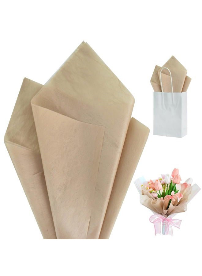 BEISHIDA 20 Sheet Brown Korean Flower Wrapping Paper, 22 x 22 Inch/pcs Tissue Paper for Flower Bouquet Gift Wrapping, Mother's Day Valentine's Day Graduation Gift Floral Wrap - Image 1