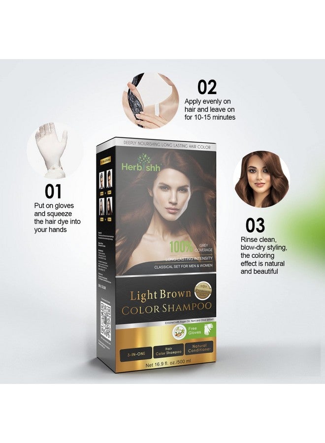 Herbishh Hair Colour Shampoo (Light Brown, 500Ml) - Paraben Free, Ammonia Free Hair Color For Women & Men | Permanent Hair Dye Shampoo with 100% Grey Coverage Up To 8 Weeks - Image 4
