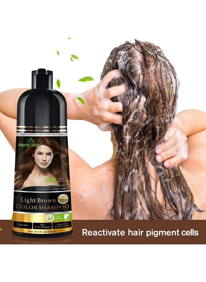 Herbishh Hair Colour Shampoo (Light Brown, 500Ml) - Paraben Free, Ammonia Free Hair Color For Women & Men | Permanent Hair Dye Shampoo with 100% Grey Coverage Up To 8 Weeks - Image 2