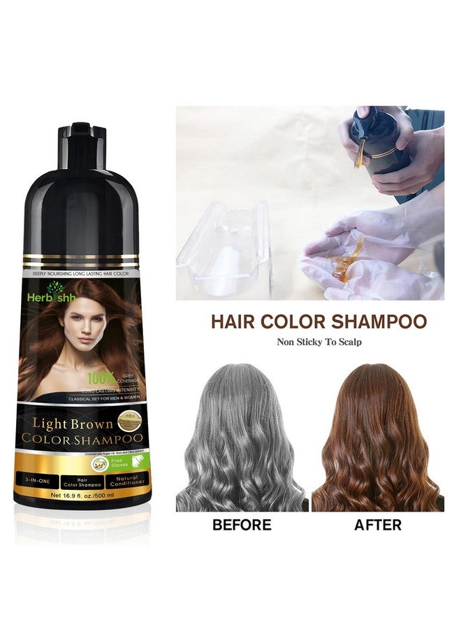 Herbishh Hair Colour Shampoo (Light Brown, 500Ml) - Paraben Free, Ammonia Free Hair Color For Women & Men | Permanent Hair Dye Shampoo with 100% Grey Coverage Up To 8 Weeks - Image 3