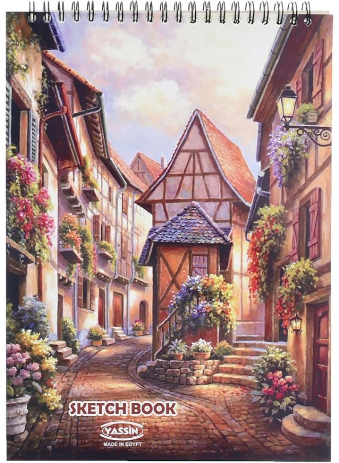 Yassin Sketchbook, 40 Sheets K16 Wire-Bound 110gsm for Art and Drawing - Image 1