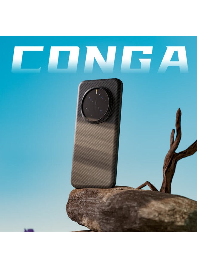 Conga حافظة حماية كاملة من ألياف كيفلار أراميد لجهاز Honor Magic7 Pro رقيقة للغاية مضادة للسقوط مع تبديد الحرارة باللون الأسود - Image 3