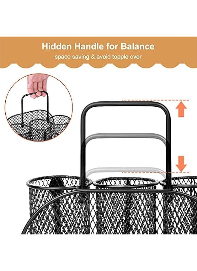 Generic Metal Utensil Caddy Silverware Organizer, Utensil Holder Cutlery Caddy, Flatware Spoon Fork Storage for Outdoor Party Camping Picnic Buffet RV BBQ Farmhouse Kitchen Countertop (Black)  - Image 5