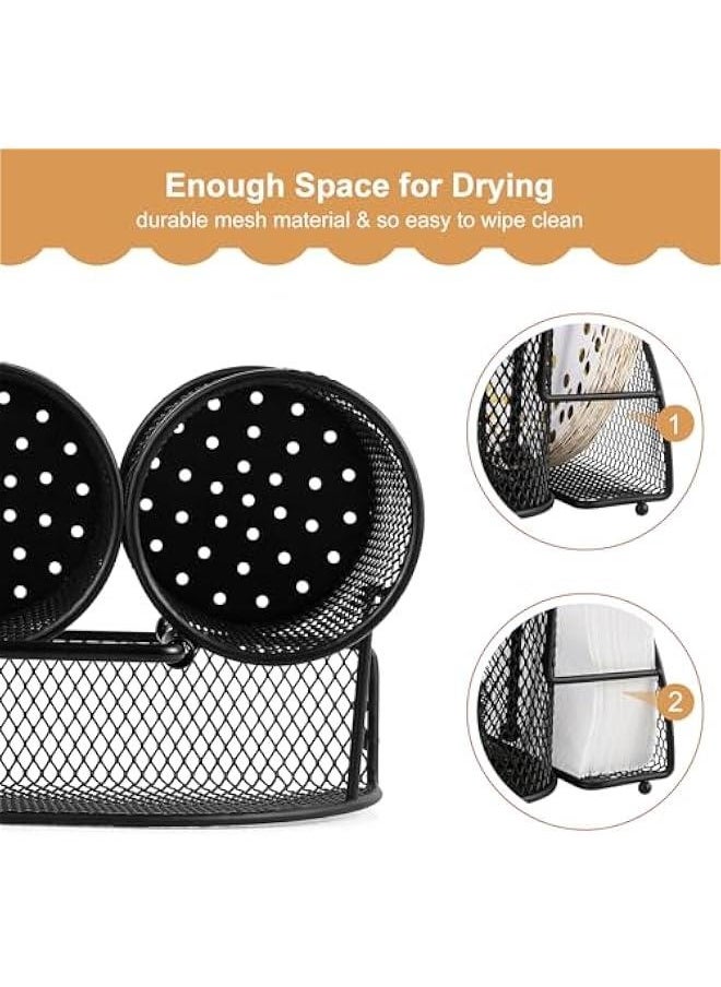 Generic Metal Utensil Caddy Silverware Organizer, Utensil Holder Cutlery Caddy, Flatware Spoon Fork Storage for Outdoor Party Camping Picnic Buffet RV BBQ Farmhouse Kitchen Countertop (Black)  - Image 4