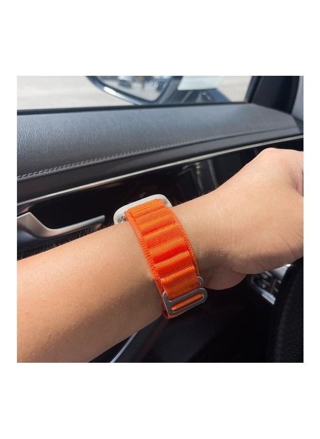 NIBEMINENT - 2Pack for Apple Watch Alpine Loop Band 49mm/45mm/44mm Nylon Woven Sport Strap Compatible with iWatch Series 8/Ultra/7/SE/6/5/4/3/2/3 Black/Orange - Image 1