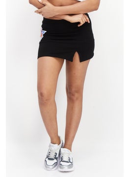Women Graphic Printed Mini Skirt, Black Combo