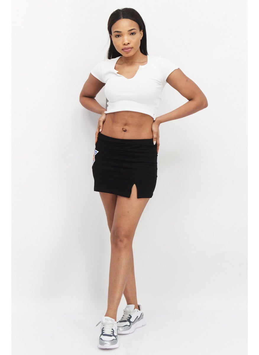 Don't Call Me Jennyfer - Women Graphic Printed Mini Skirt, Black Combo - Image 1