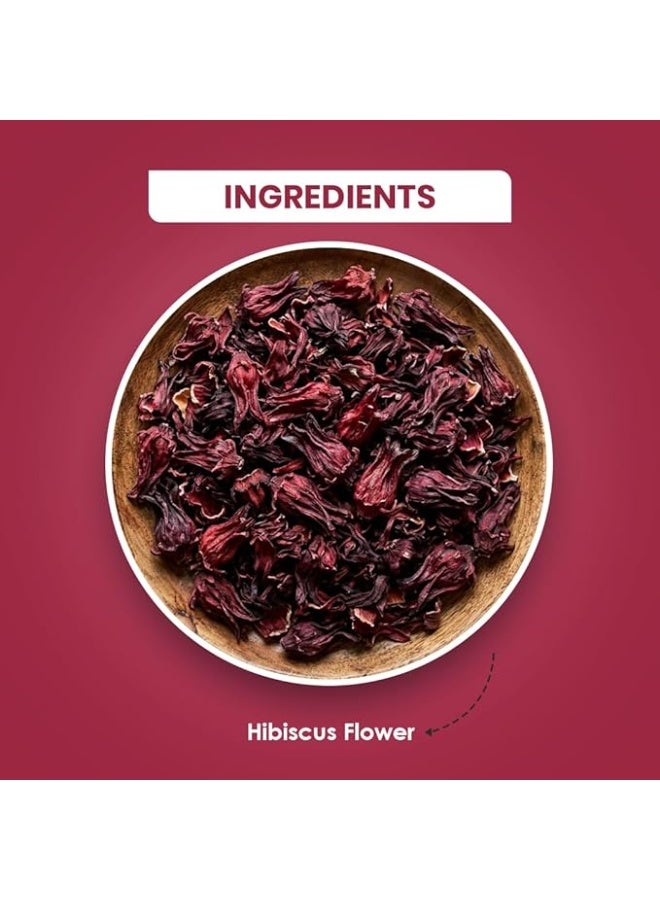 BLUE TEA - Hibiscus Tea - 50 gm (80+ Cups) | SKIN GLOW ENHANCING TEA | Flower Based - Herbal Tea - Caffeine Free - Tangy Flavor - Pet Jar - Image 4