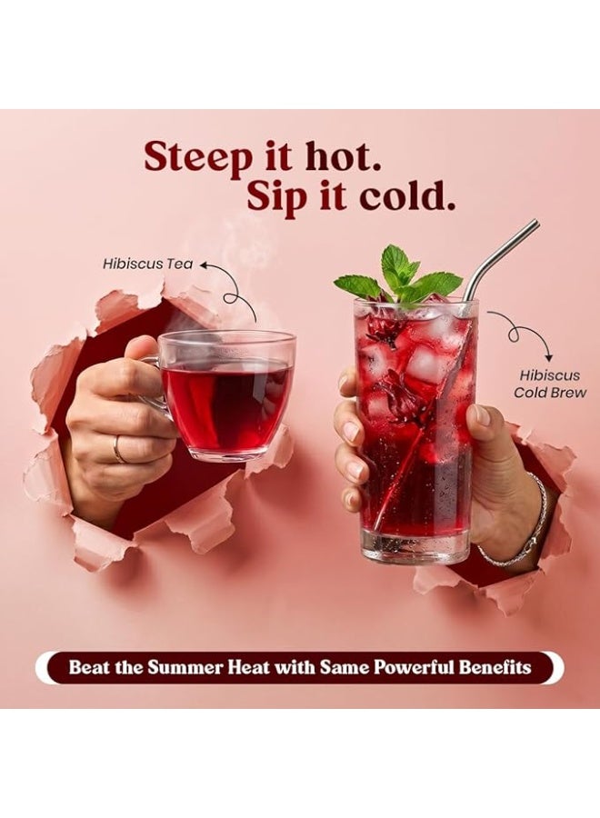BLUE TEA - Hibiscus Tea - 50 gm (80+ Cups) | SKIN GLOW ENHANCING TEA | Flower Based - Herbal Tea - Caffeine Free - Tangy Flavor - Pet Jar - Image 5