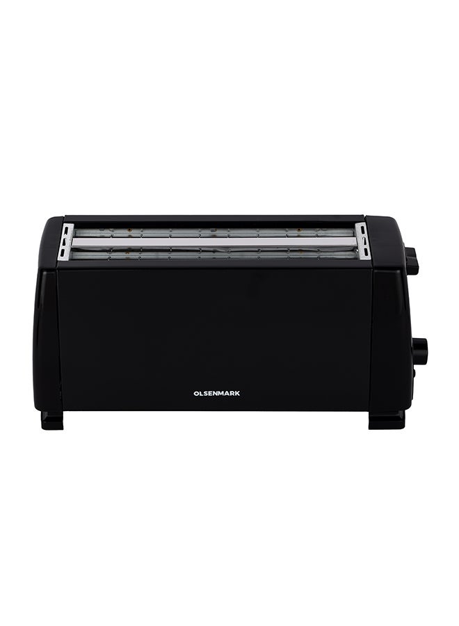 4 Slice Bread Toaster, Variable Electronic Timing Control, with Crumb Tray and Auto Pop Up Mechanism Perfect for Breads, Toast, Sandwiches, 2 Years Warranty 1400 W OMBT7049 Black