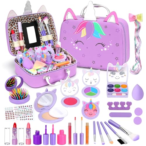 Heaning Kids Washable Makeup Girl Toys - Real Make up Set for Kid Children Princess Dress Up Pretend Play Christmas Birthday Gifts Toys for Girls 3 4 5 6 7 8 9 10 11 12 Year Old - Image 1