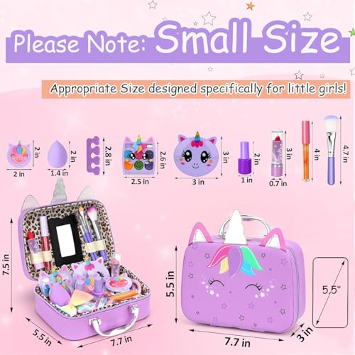 Heaning Kids Washable Makeup Girl Toys - Real Make up Set for Kid Children Princess Dress Up Pretend Play Christmas Birthday Gifts Toys for Girls 3 4 5 6 7 8 9 10 11 12 Year Old - Image 2
