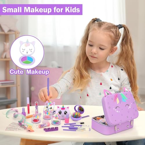 Heaning Kids Washable Makeup Girl Toys - Real Make up Set for Kid Children Princess Dress Up Pretend Play Christmas Birthday Gifts Toys for Girls 3 4 5 6 7 8 9 10 11 12 Year Old - Image 3