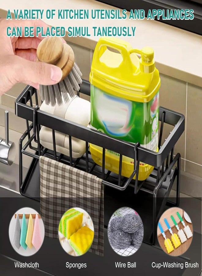 Suvaniq Multipurpose Kitchen Non Slip Sink Organizer Rack with Rustproof Countertop for Sponges, Brushes, Dish Soap & Towels - Image 3