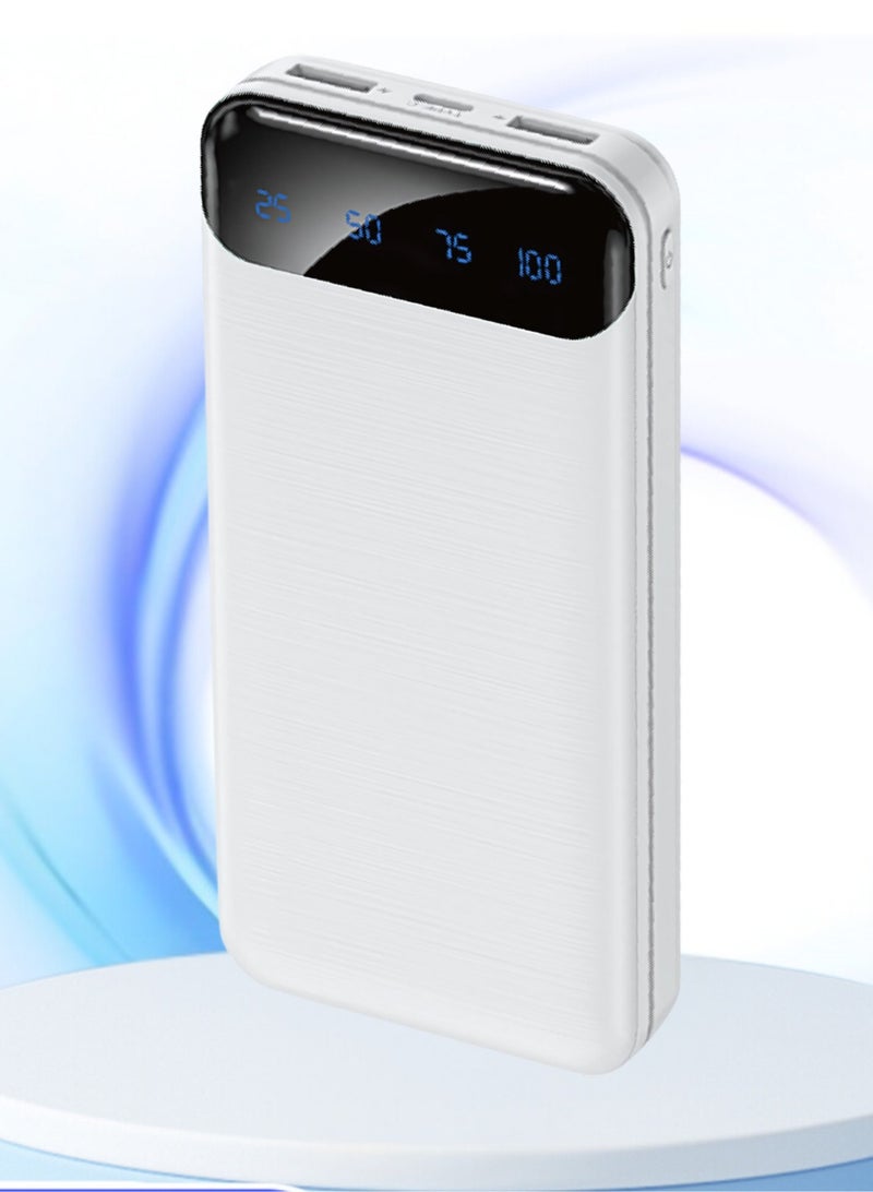 xinzhen X12 High-Capacity Power Bank 10000mAh LED Portable Charger for Samsung, Xiaomi Mi Mobile - External Battery, Fast Charging, Dual USB Output White  - Image 1