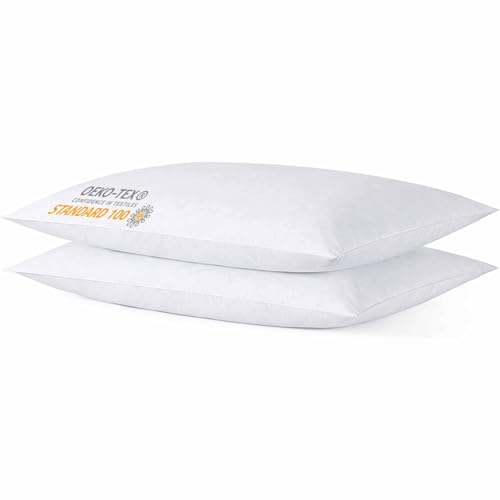 iFaon Thin Flat Slim Ultra Soft Bed Pillows Standard Size Set of 2 Pack for Sleeping, Bed Pillow for Stomach Back and Side Sleepers, Machine Washable 20x26 inches - Image 1