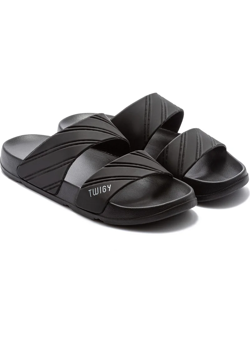 تويجي Kevin Striped Men's Slippers Black 40/45 FF0309