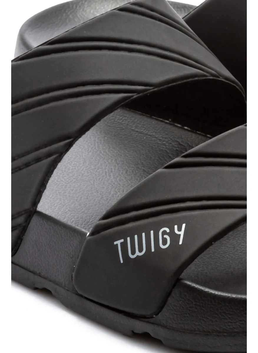 تويجي Kevin Striped Men's Slippers Black 40/45 FF0309