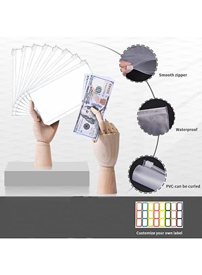 KASTWAVE Cash Envelopes For Budgeting Budget Binder Envelopes Organizer A6 Stitching Pu Leather Budget Binder With Zipper Envelopes And Budget Sheets - Image 4