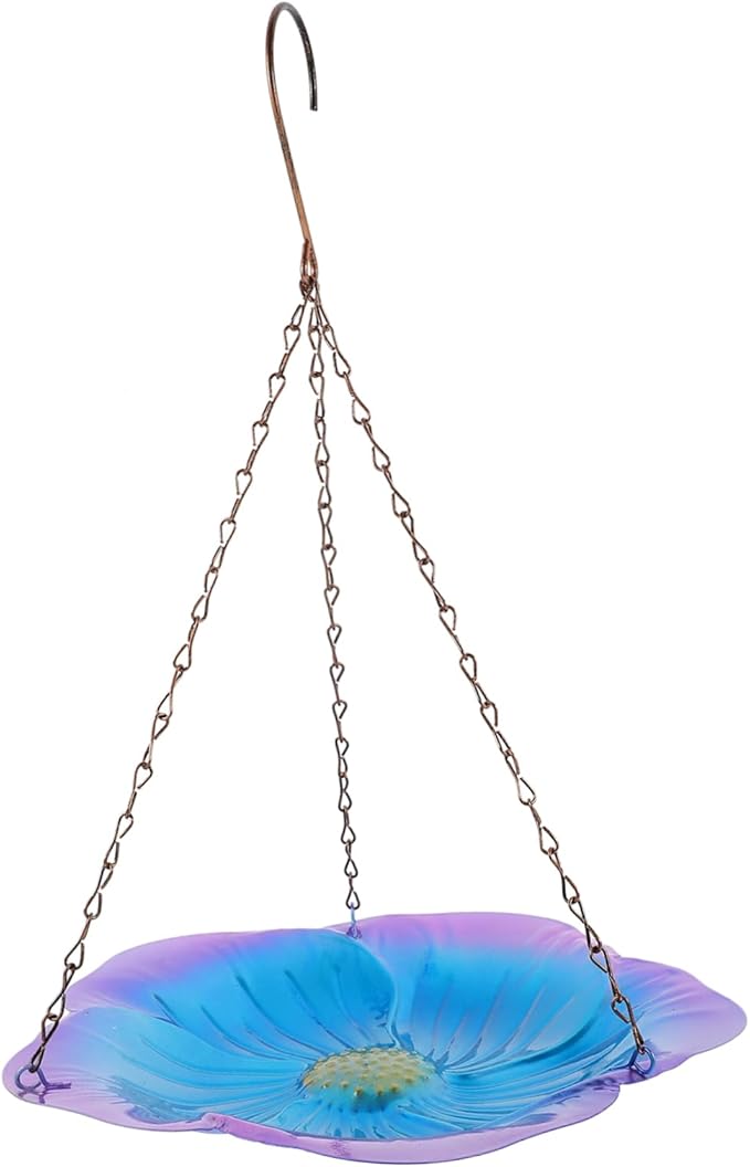 Blue Hummingbird Feeder Hanging Platform For Easy Bird Watching - Image 1
