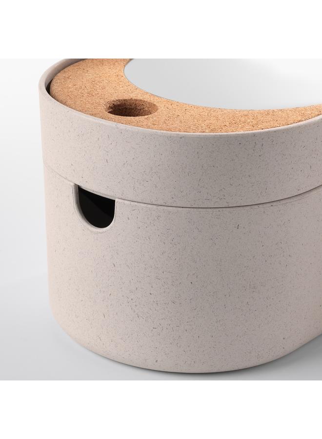 erorex Storage Box With Mirror Lid, Plastic Cork, 24X17 Cm - Image 5