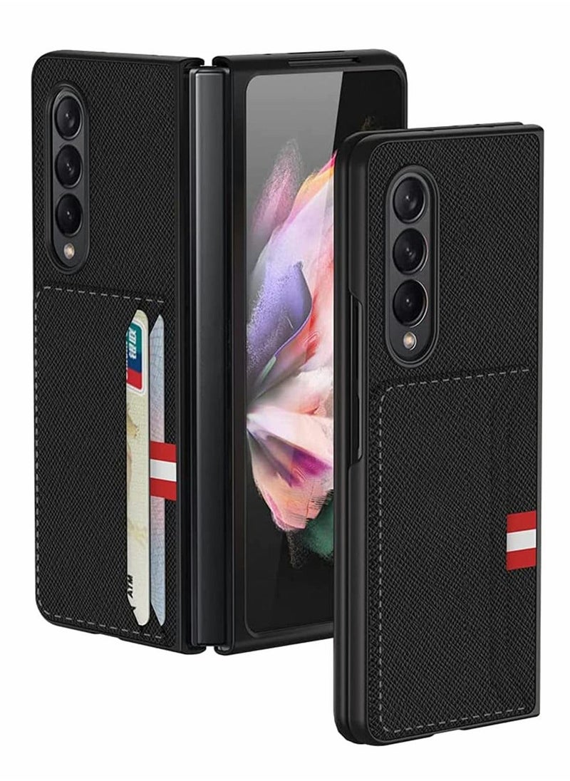 Generic Leather Wallet Card Holder Phone Case Compatible with Samsung Galaxy Z Fold 3 5G Cover  - Image 1