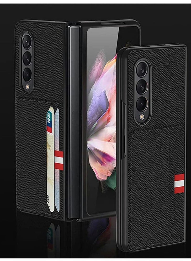Generic Leather Wallet Card Holder Phone Case Compatible with Samsung Galaxy Z Fold 3 5G Cover  - Image 2