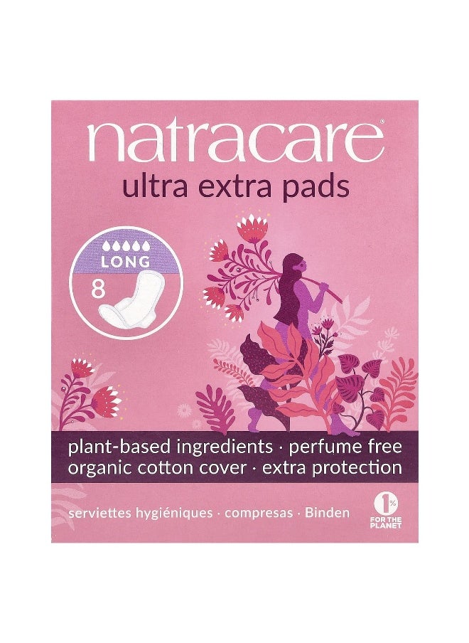 NATRACARE Natracare, Ultra Extra Pads, Long, 8 Pads  - Image 1
