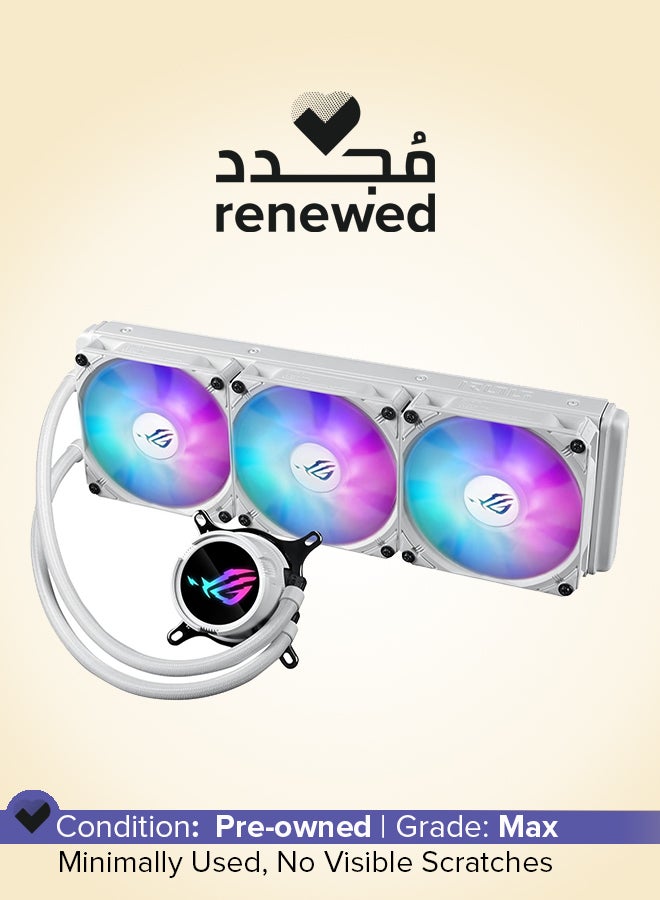 ASUS Renewed - Rog Strix Lc Iii 360 Argb Wht All-In-One Cpu Liquid Cooler With 360Â° Rotatable Water Block, 7Th Gen V2 Asetek Pump, Premium Rog Argb Fans, And 10+ Custom Aura Lighting Effects white - Image 1