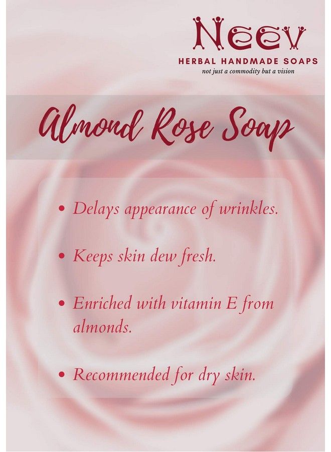Neev Herbal Handmade Soaps Almond Rose Soap (100Gm) Set Of 3 - Image 5