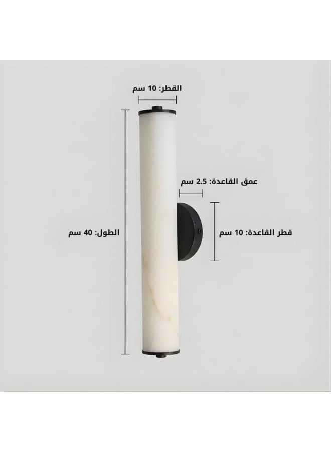 اكسبت ابليك جداري ليد مودرن بتصميم رخامي، 3 ألوان إضاءة، لون أسود فاخر - Image 2