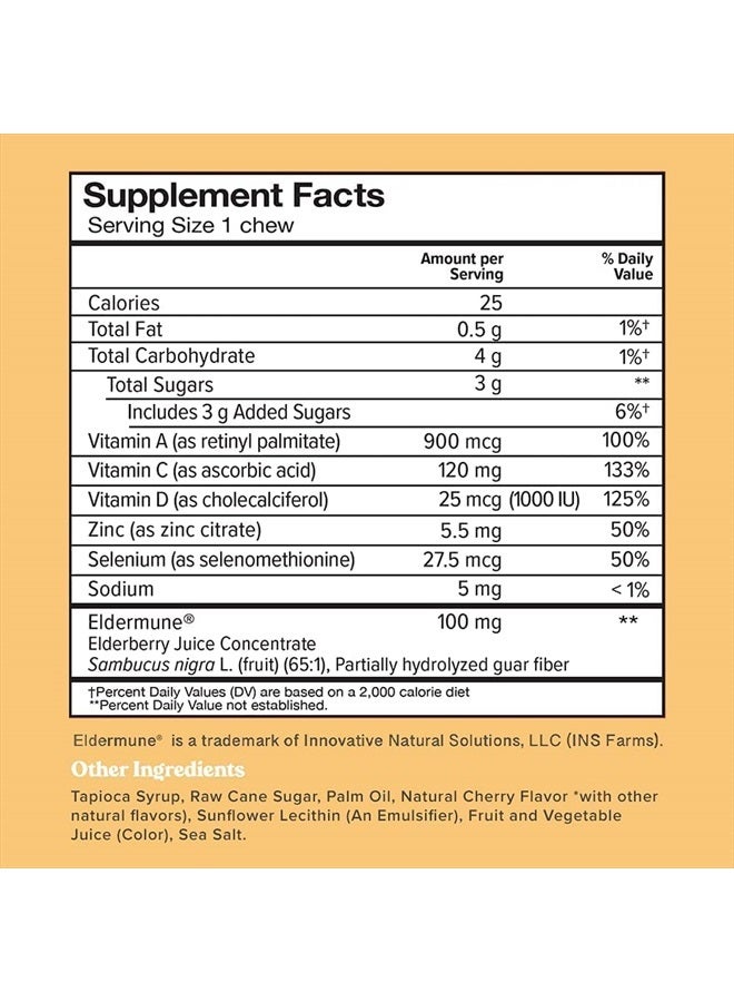 CHEWSY 6-in-1 Immune Support Supplement Fruity Chews with Elderberry, Vitamin C, A & D, Zinc & Selenium - 6-Day Supply, Individually Wrapped Immunity Vitamins Chews for Adults and Kids - Image 2