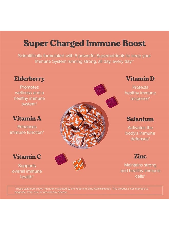 CHEWSY 6-in-1 Immune Support Supplement Fruity Chews with Elderberry, Vitamin C, A & D, Zinc & Selenium - 6-Day Supply, Individually Wrapped Immunity Vitamins Chews for Adults and Kids - Image 3