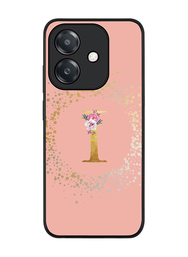 Stylizedd For Oppo A5i Case,Slim fit Camera Protection, Shockproof Thin Phone cover  - Custom Monogram Floral - I  (Rose Pink )