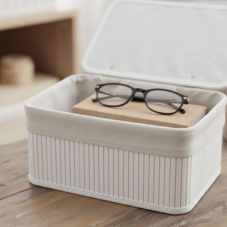 Pan Home Chyna 3-Pieces Bamboo Storage Organiser with Lid 36x26x17cm -White - 262AIC9903799 - Image 3