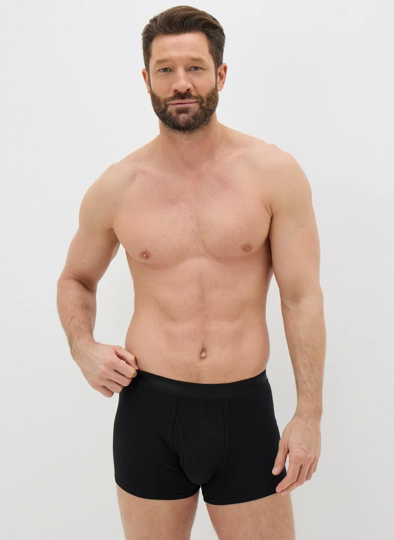 Matalan 5 Pack Plain Black Keyhole Boxers