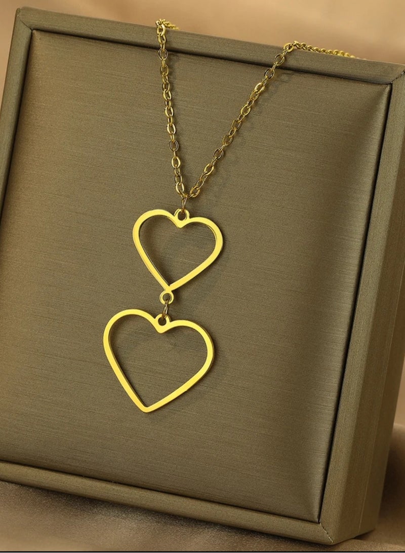 إيكوال سلسال نسائي أنيق من الاستانلس ستيل مطلي باللون الذهبي - Image 1