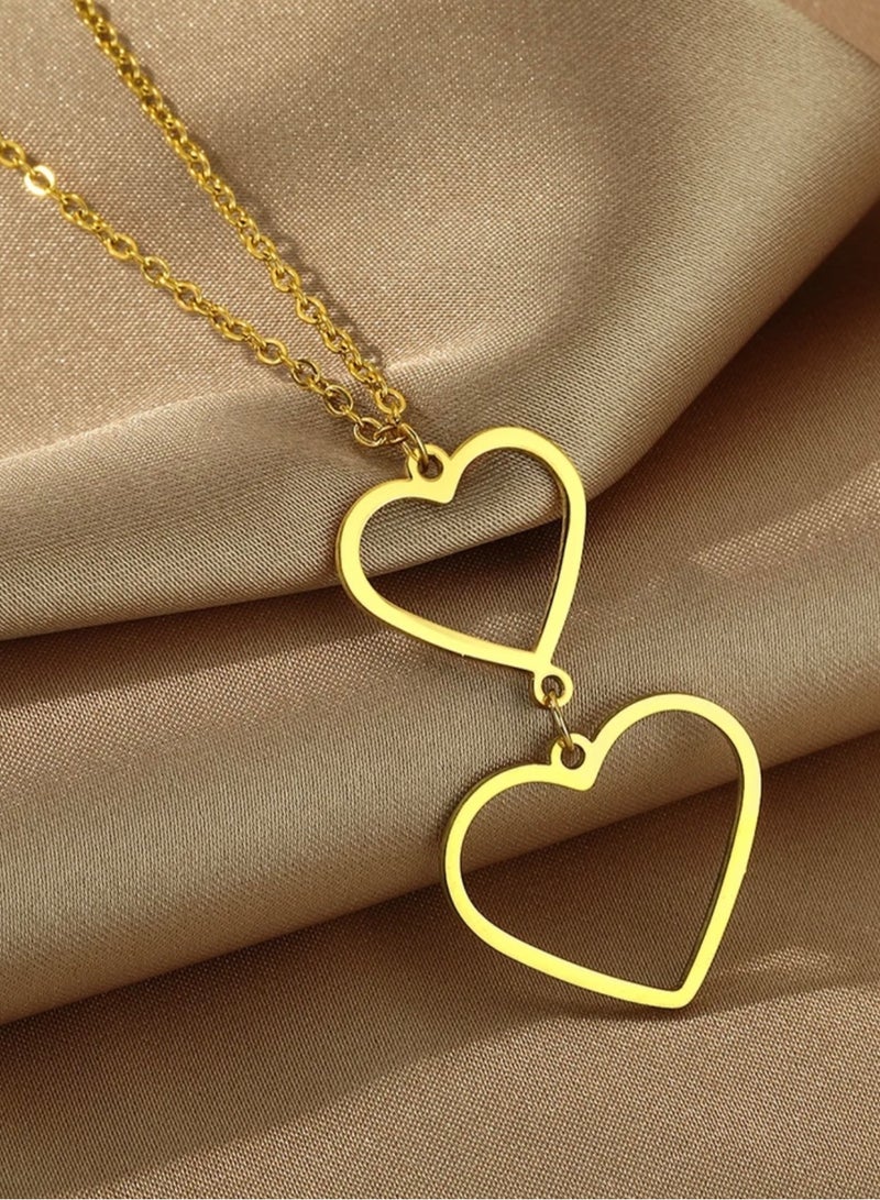 إيكوال سلسال نسائي أنيق من الاستانلس ستيل مطلي باللون الذهبي - Image 2